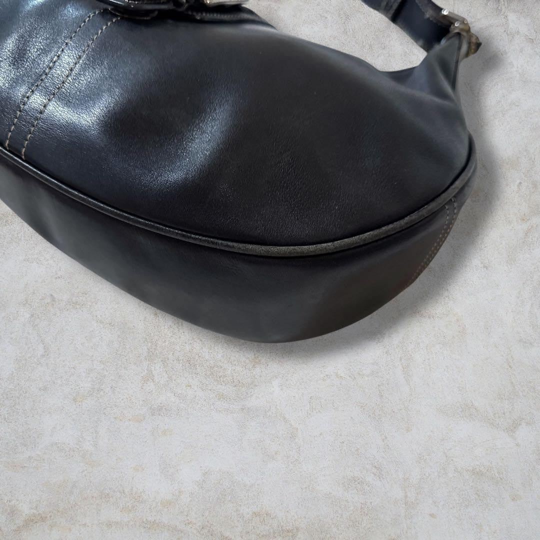 COACH Shoulder Bag Purse Soho Hobo Leather Black Authentic
