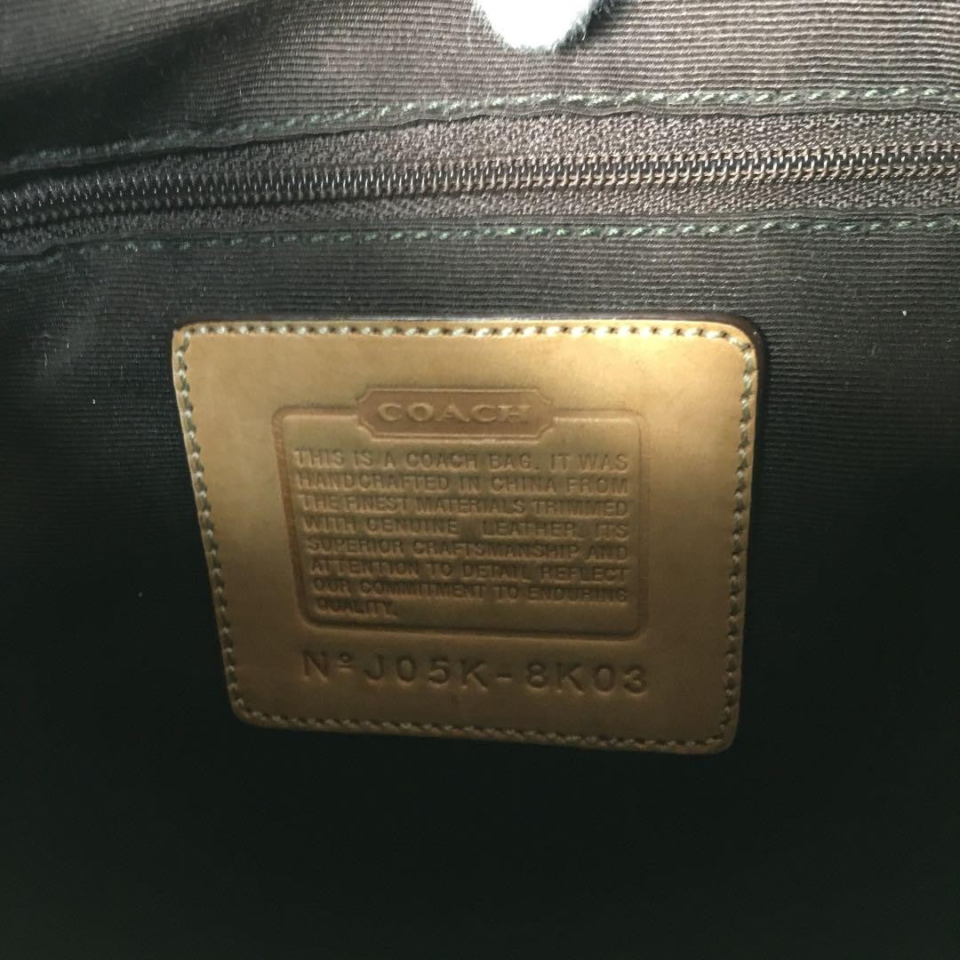 COACH Shoulder Bag Purse Signature Canvas Leather Brown Authentic