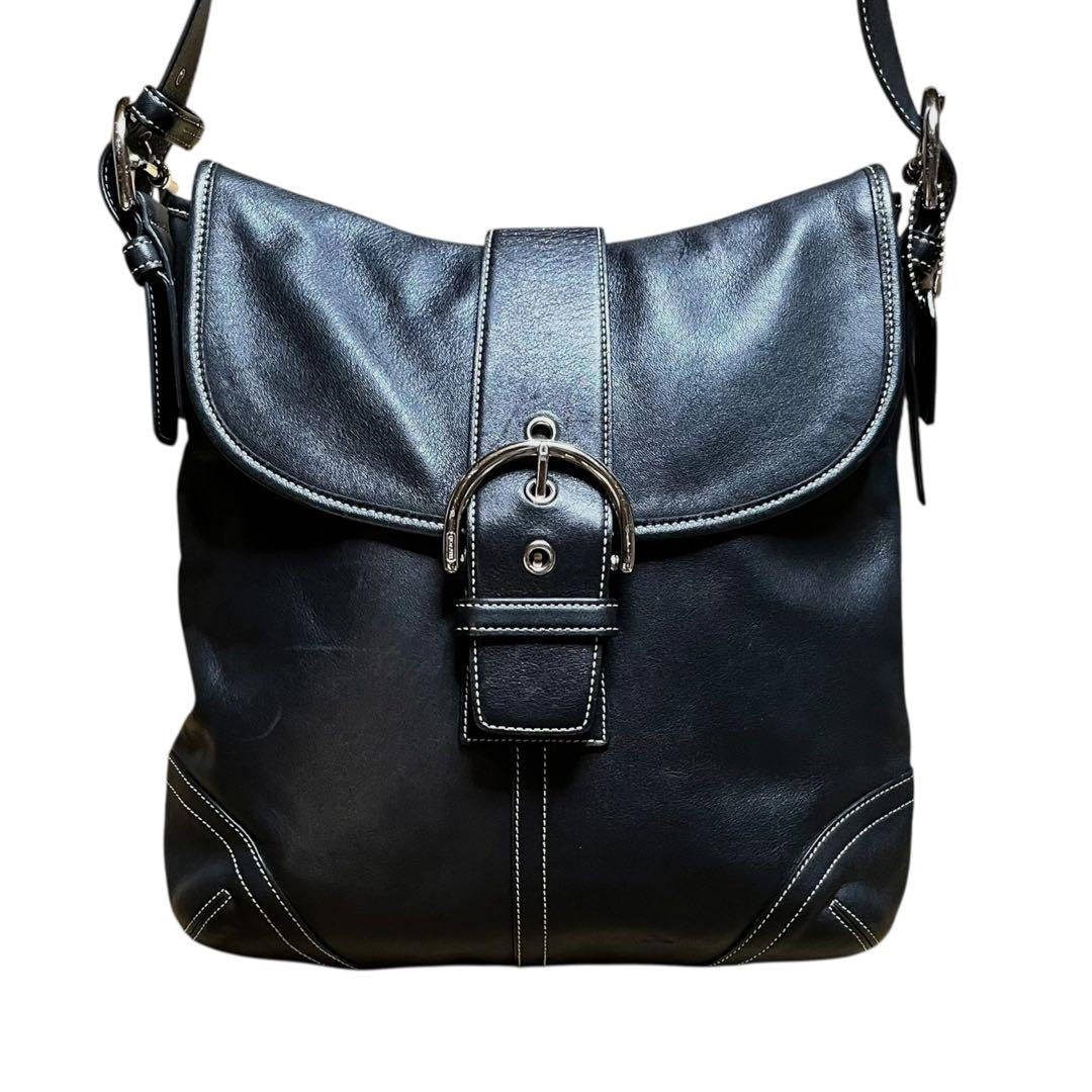 COACH Shoulder Bag Purse 9481 Soho Leather Black Authentic