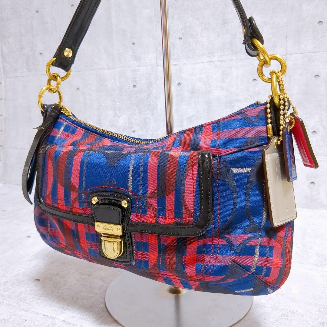 COACH Shoulder Bag Purse Multicolor Authentic