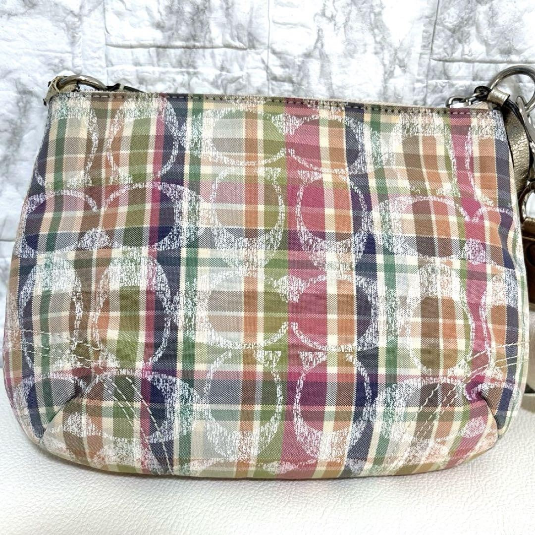 COACH Shoulder Bag Purse Poppy Multicolor Authentic