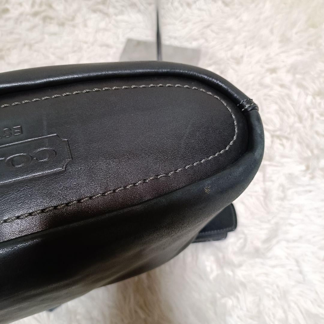 COACH Shoulder Bag Purse Leather Black Authentic