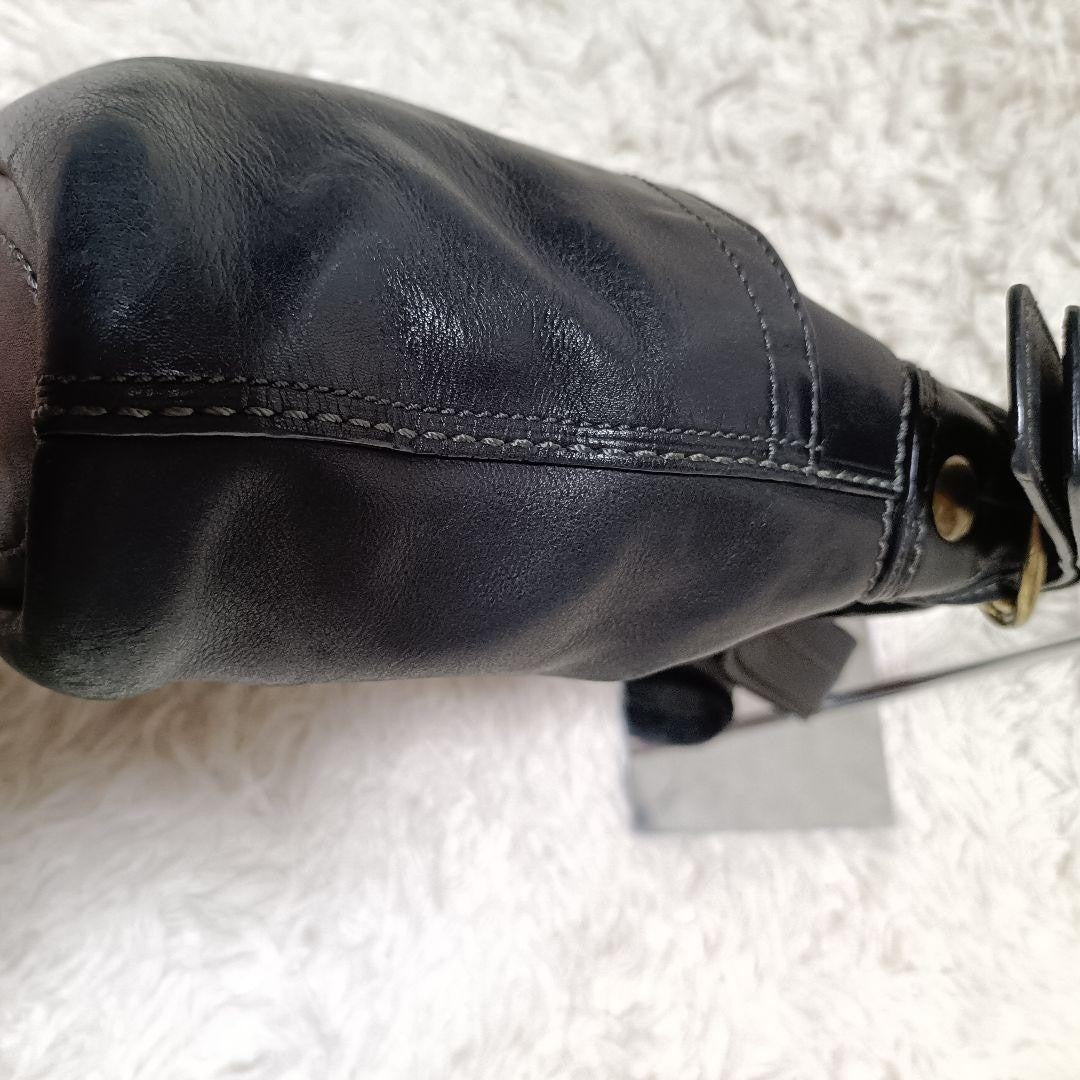 COACH Shoulder Bag Purse Leather Black Authentic