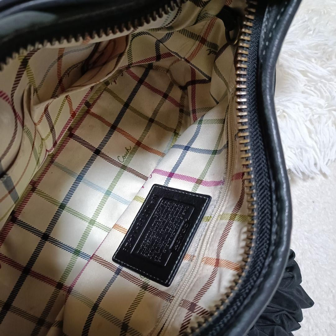 COACH Shoulder Bag Purse Leather Black Authentic
