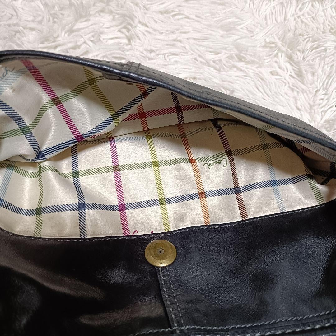 COACH Shoulder Bag Purse Leather Black Authentic