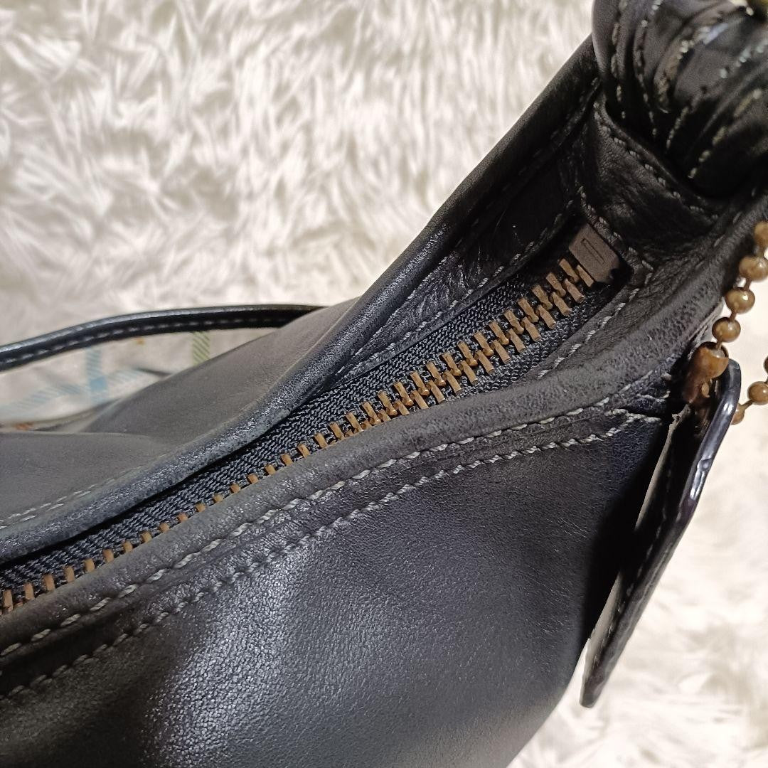 COACH Shoulder Bag Purse Leather Black Authentic