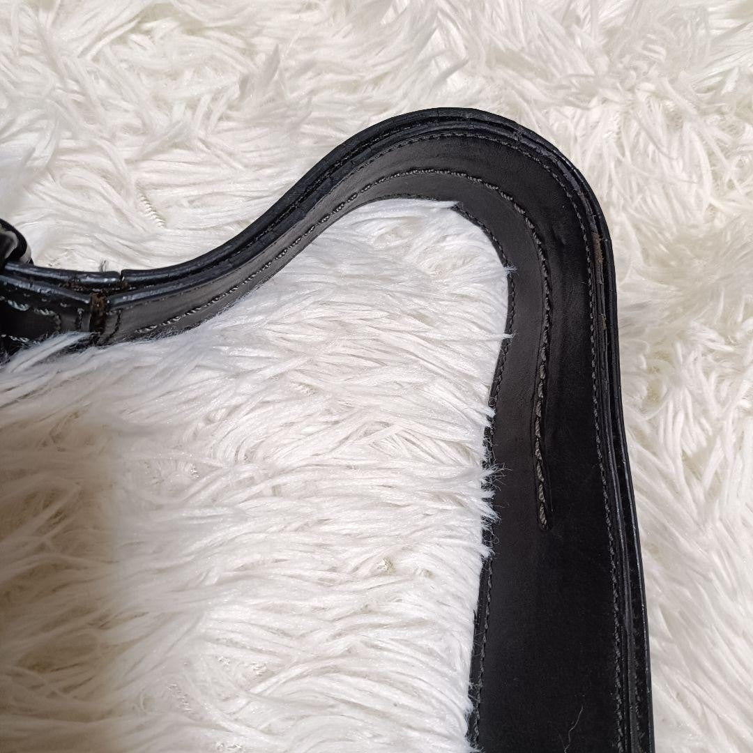COACH Shoulder Bag Purse Leather Black Authentic