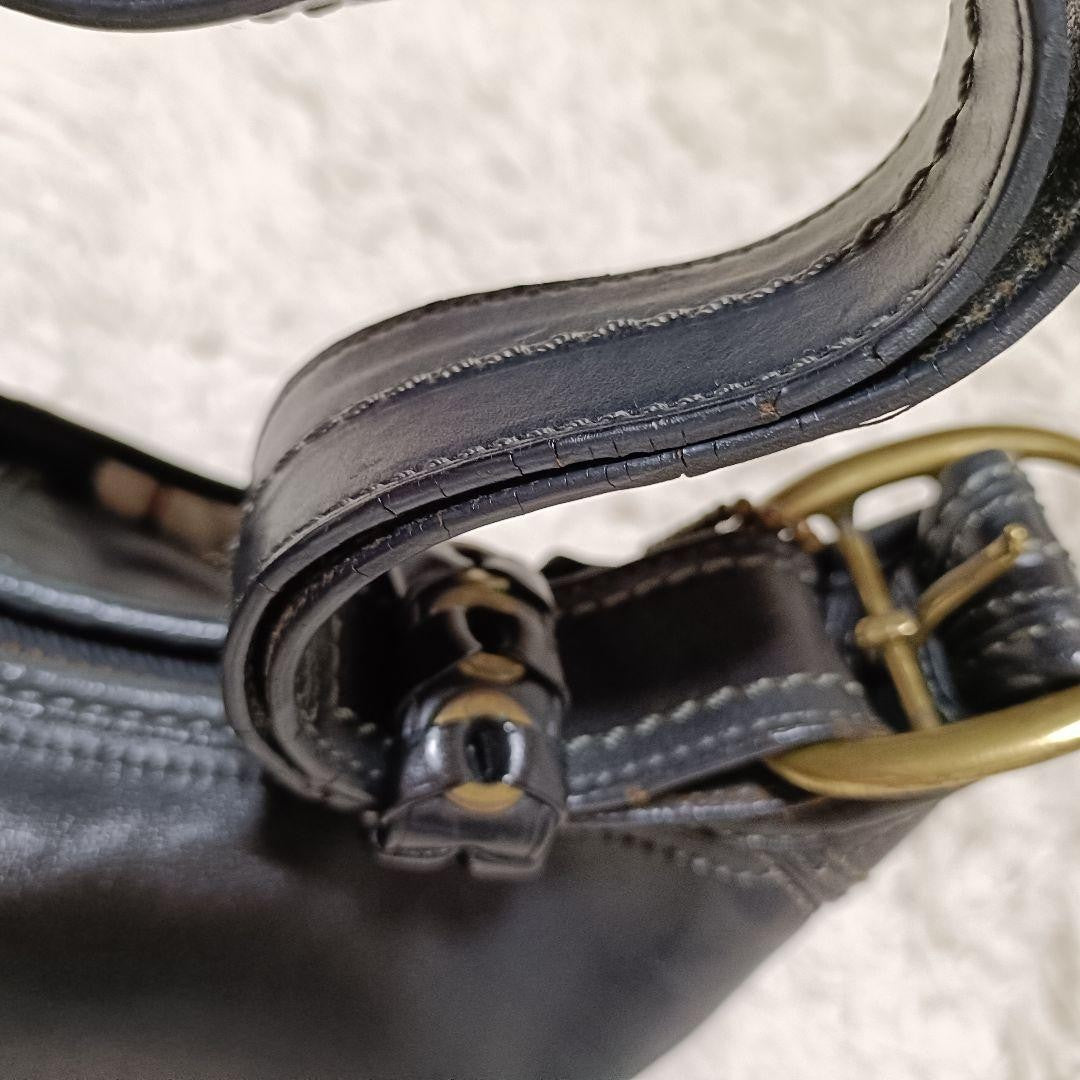COACH Shoulder Bag Purse Leather Black Authentic