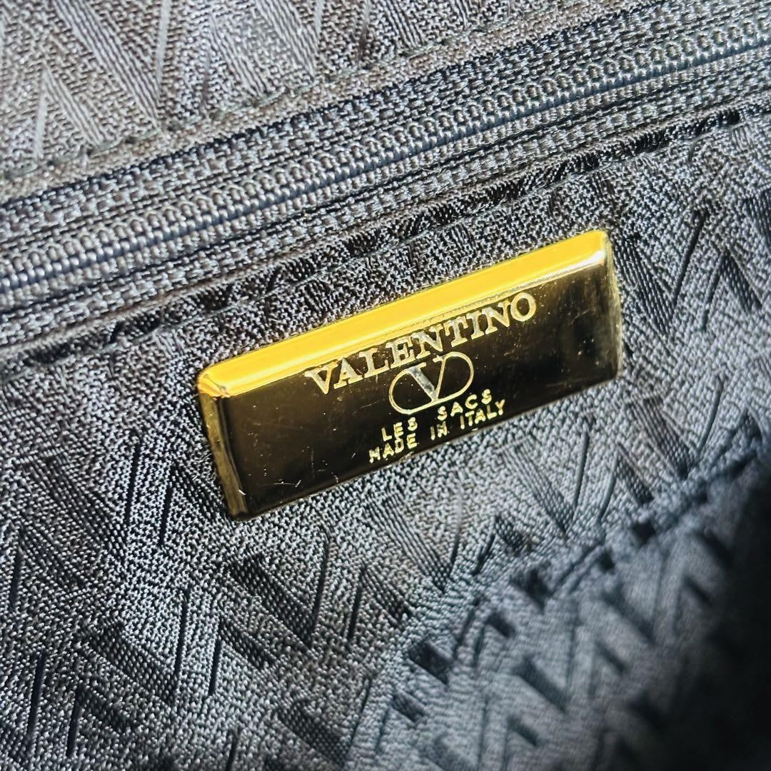 Valentino Shoulder Bag Purse Logo Velour Wine Red Authentic