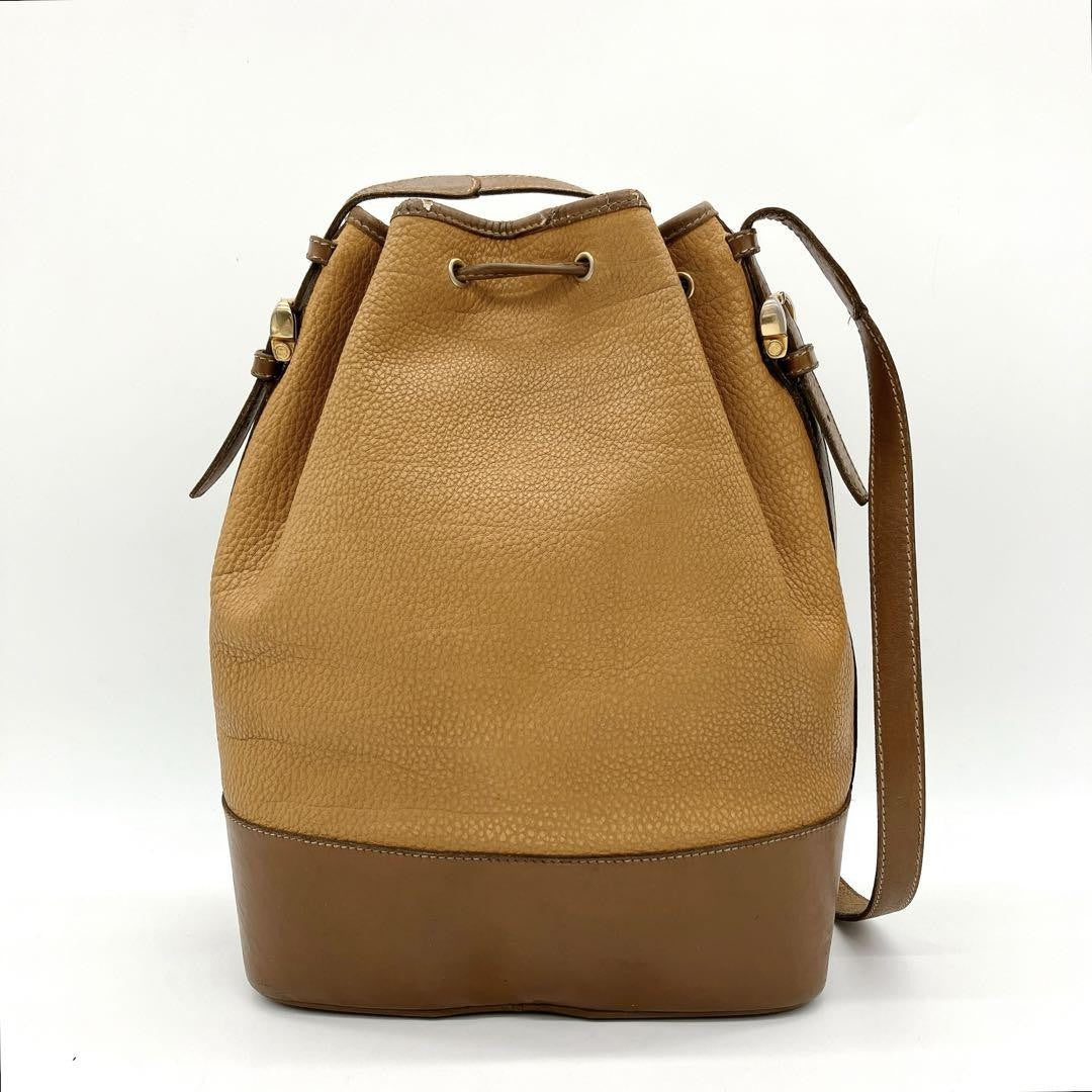 LOEWE Shoulder Bag Purse Anagram Leather Brown Authentic