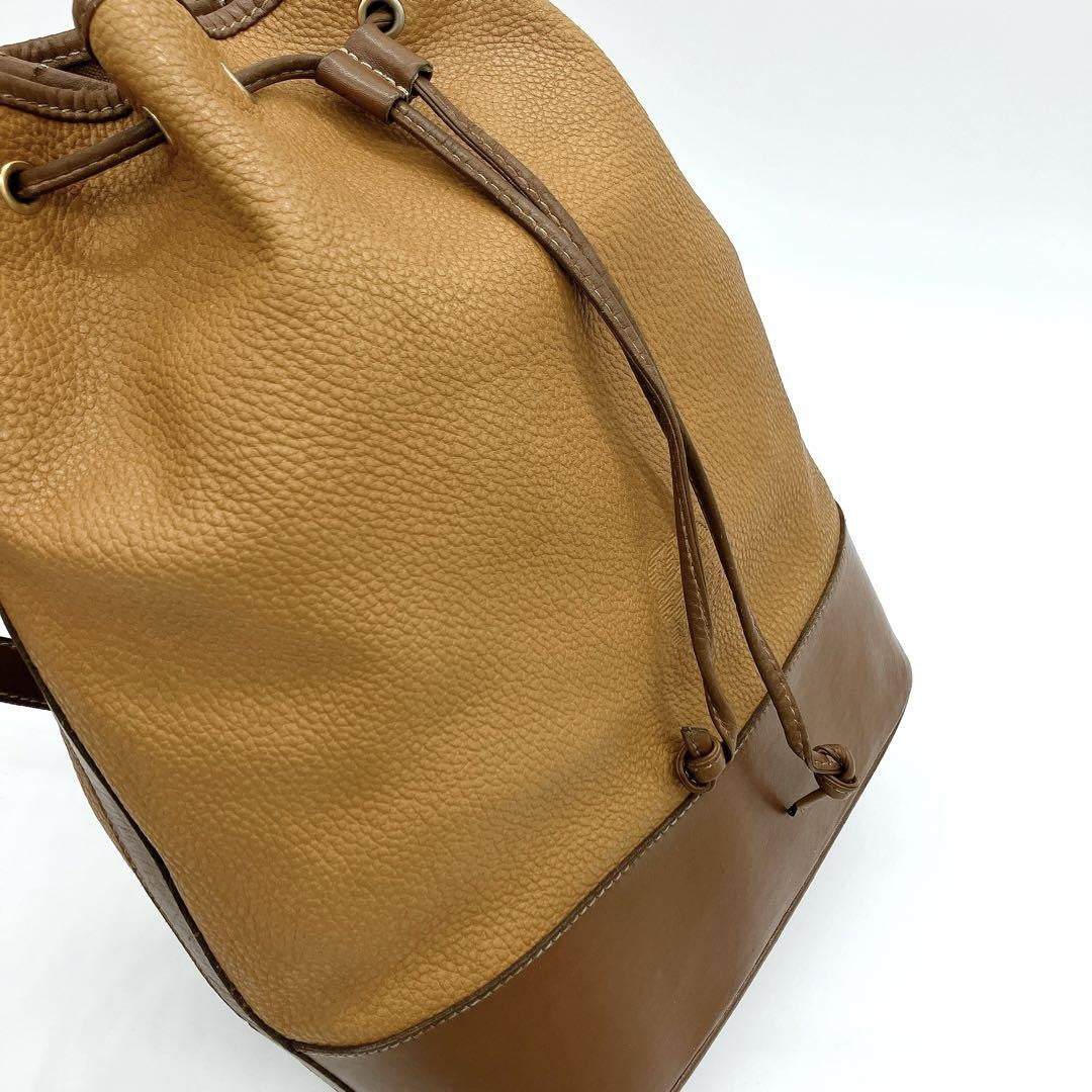 LOEWE Shoulder Bag Purse Anagram Leather Brown Authentic
