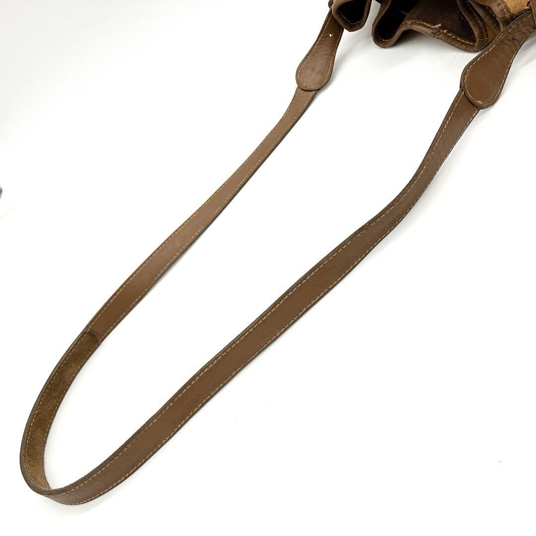 LOEWE Shoulder Bag Purse Anagram Leather Brown Authentic