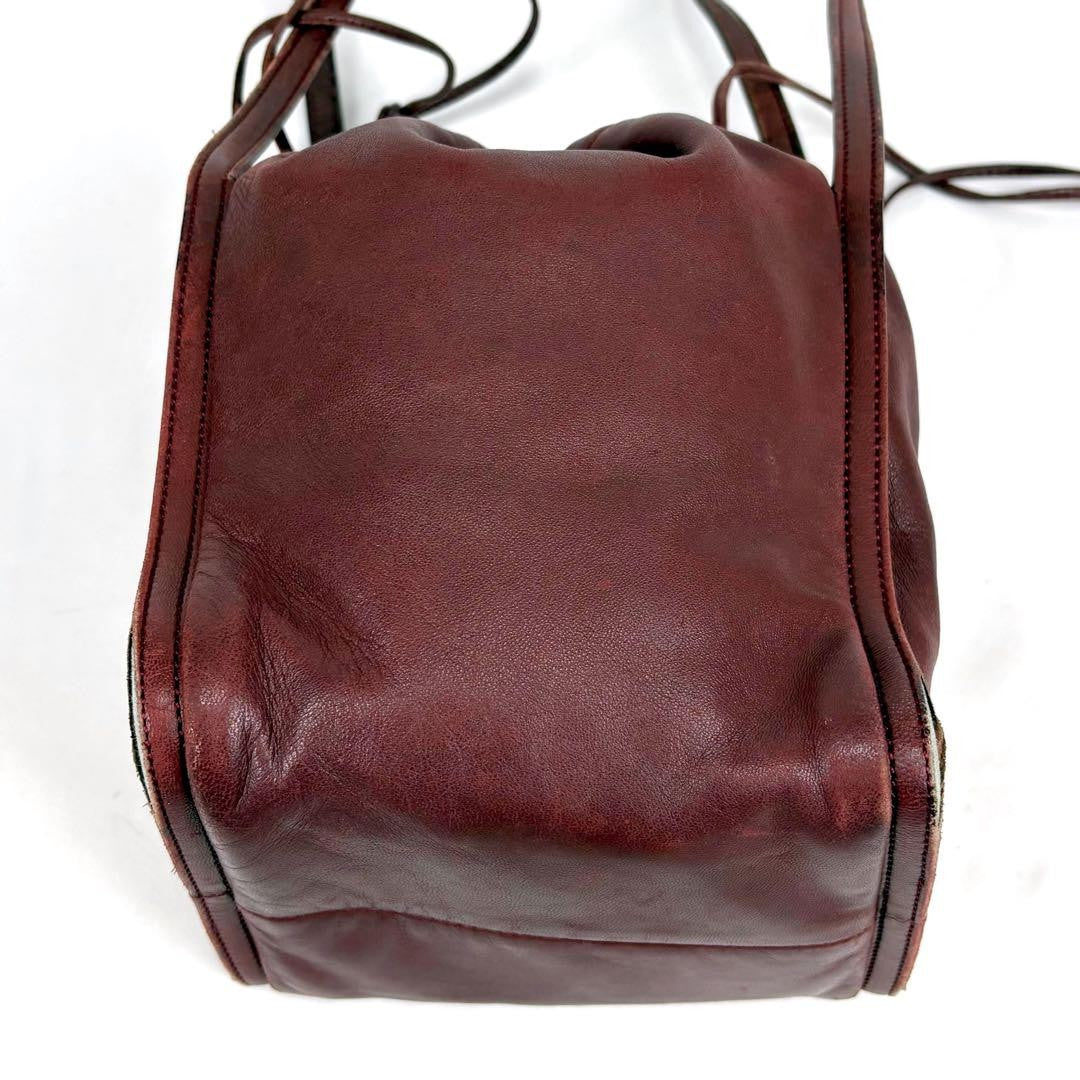LOEWE Hand Bag Tote Purse Leather Red Authentic