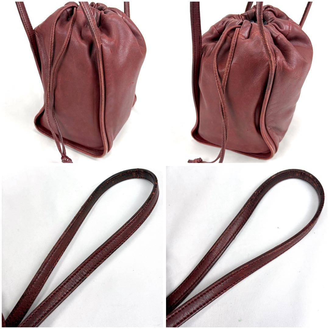 LOEWE Hand Bag Tote Purse Leather Red Authentic