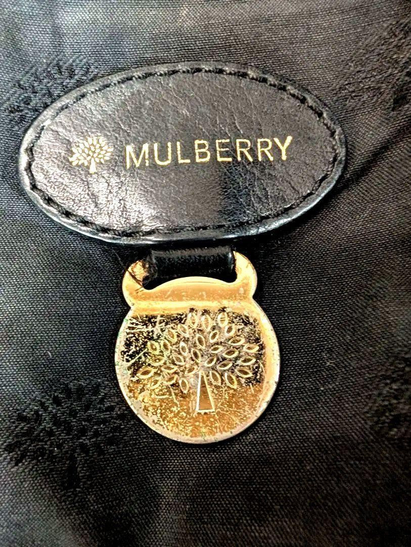 MULBERRY Purse Hand Bag Tote convertible shoulder bag Leather Black Authentic