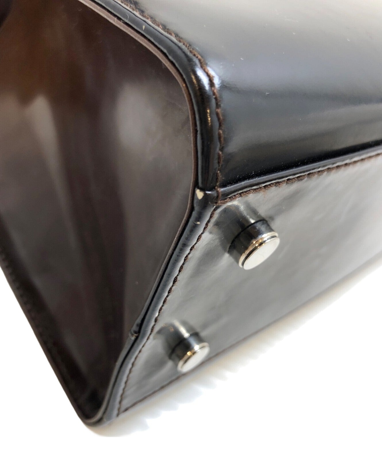 Salvatore Ferragamo Shoulder Bag Purse Gancini Leather Brown Authentic