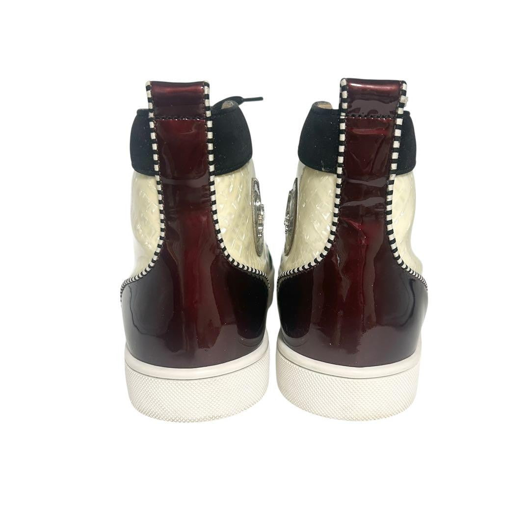 Christian Louboutin Sneakers Shoes High-cut Studs EU 43 US 10 White Black Auth