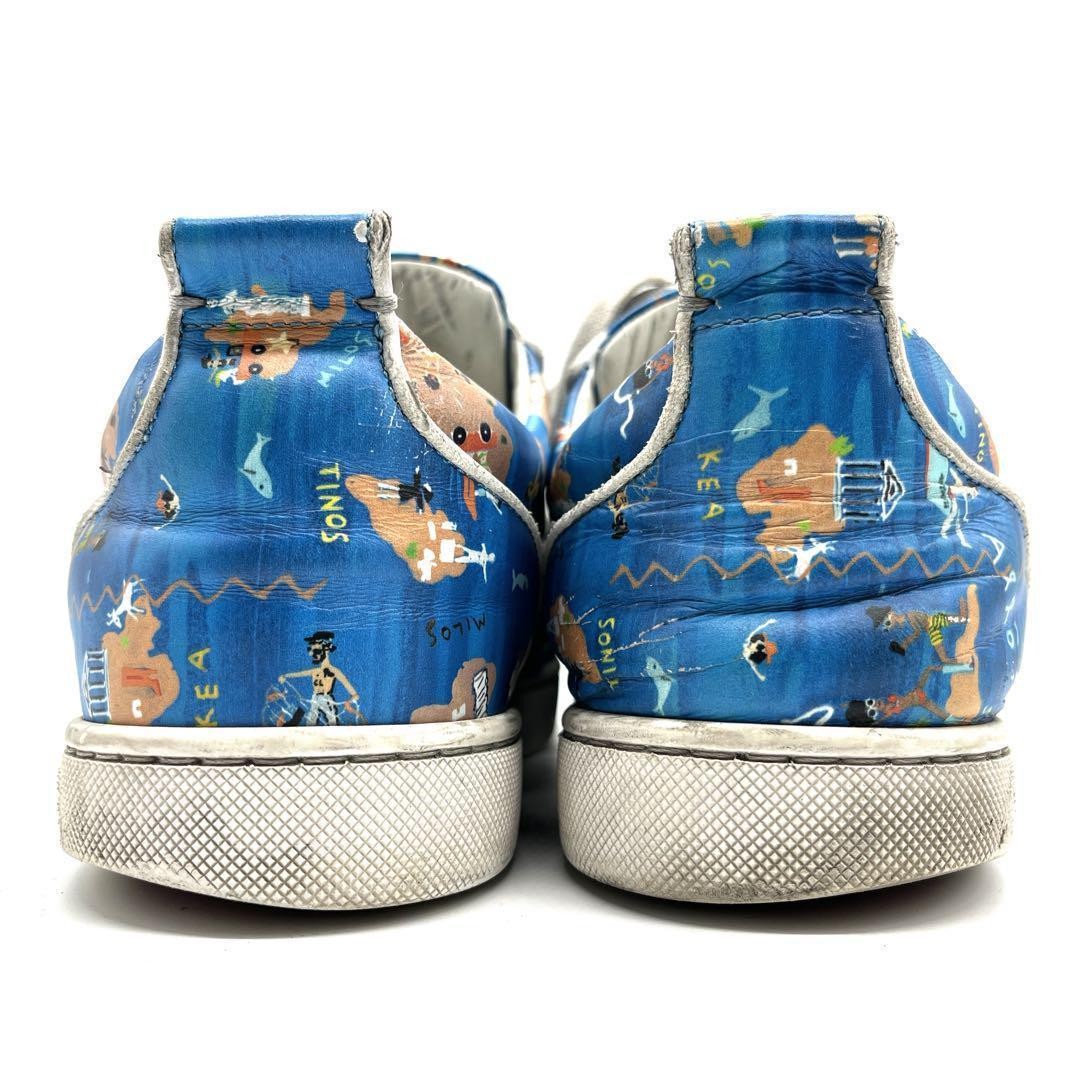 Christian Louboutin Sneakers Shoes Low-Cut Studs EU 41 US 8 Blue Authentic
