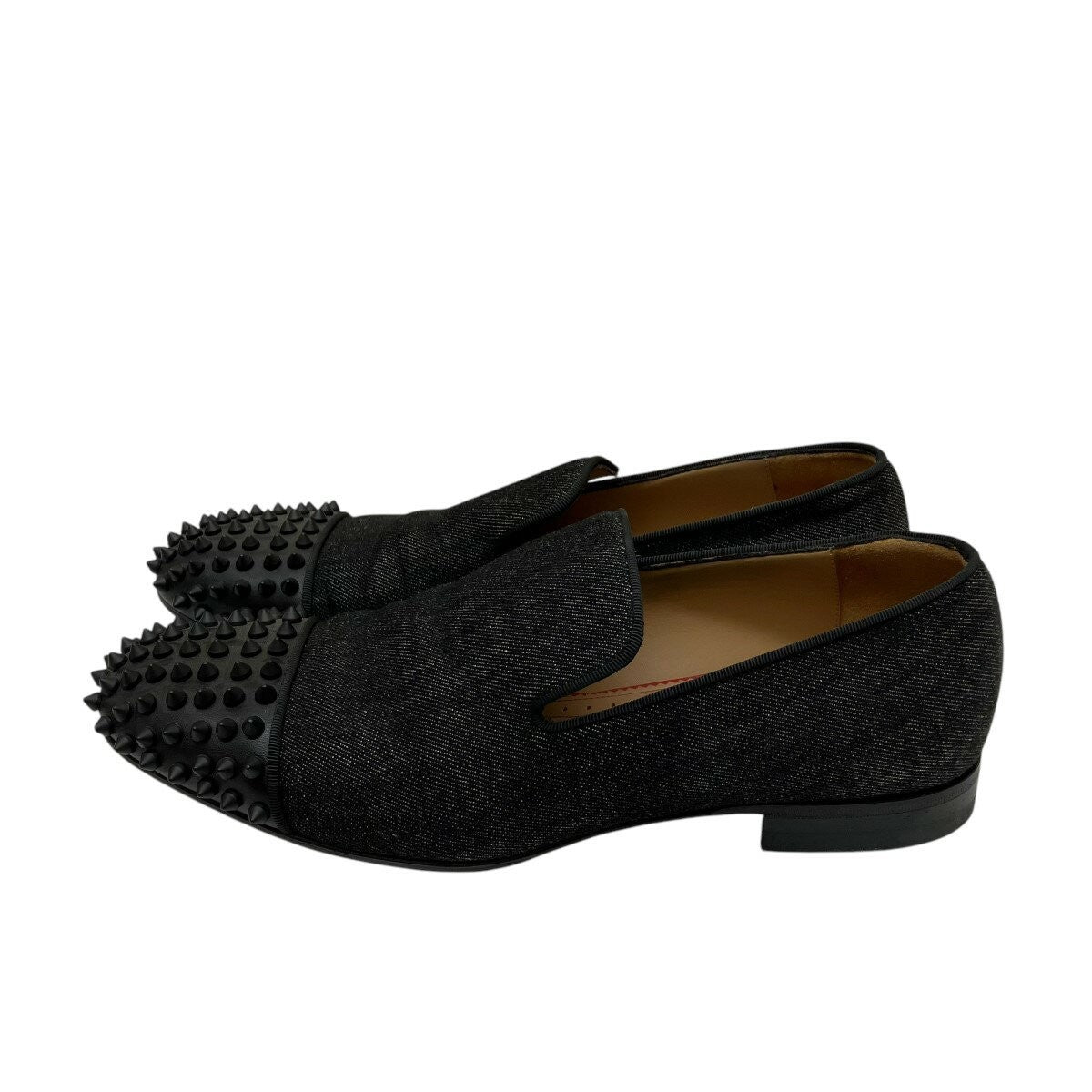Christian Louboutin Sneakers Shoes Studs EU 41.5 US 8.5 Denim Black Authentic
