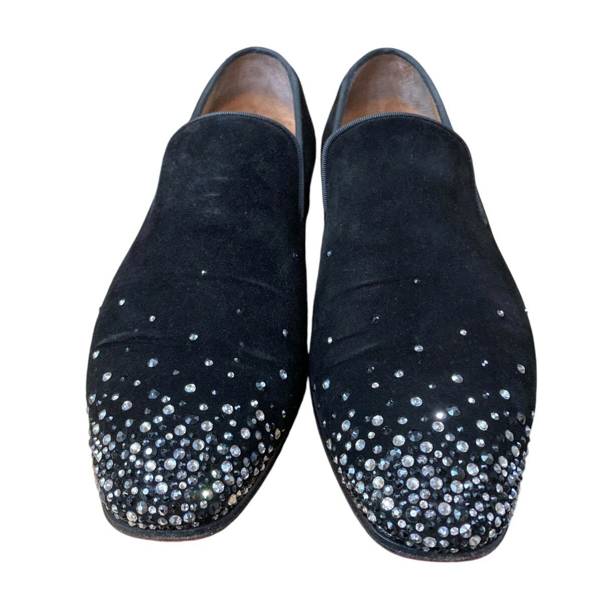 Christian Louboutin Opera Shoes Rhinestone EU 42 US 9 Suede Black Authentic