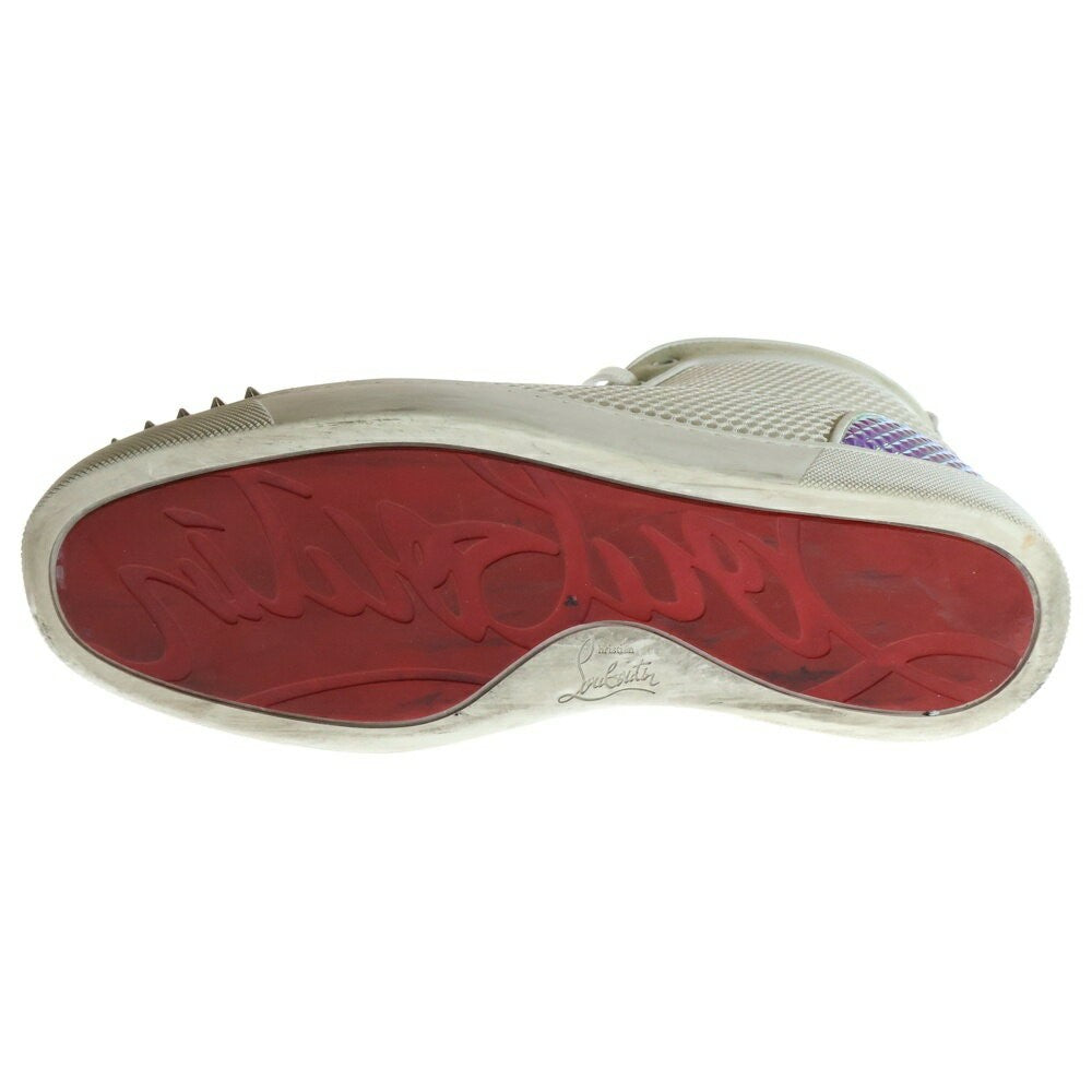 Christian Louboutin Sneakers Shoes High-cut Studs EU 41.5 US 8.5 White Authentic