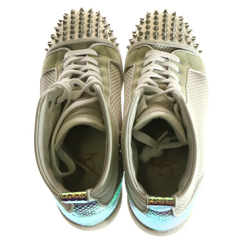 Christian Louboutin Sneakers Shoes High-cut Studs EU 41.5 US 8.5 White Authentic