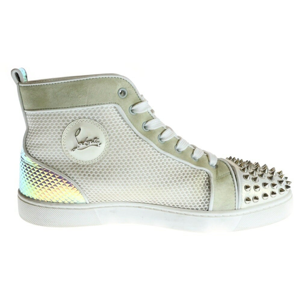 Christian Louboutin Sneakers Shoes High-cut Studs EU 41.5 US 8.5 White Authentic
