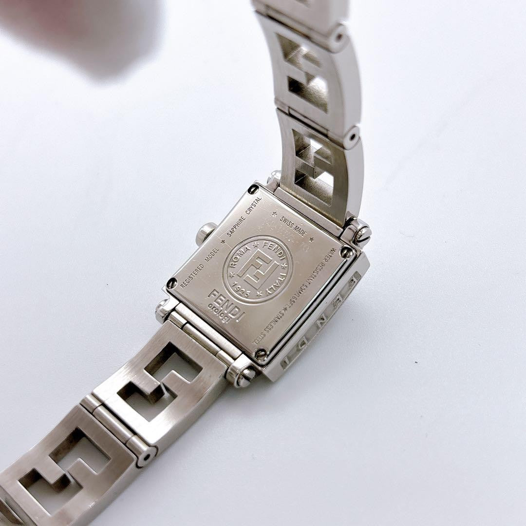 FENDI 60500L Quartz Watch Wristwatch Logo Pink Silver Women's Authentic