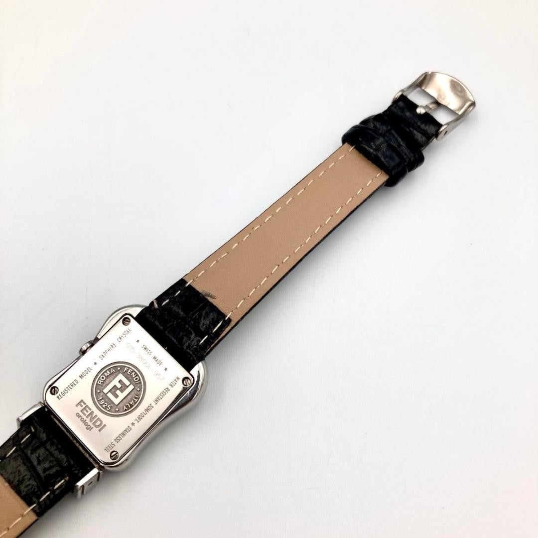FENDI 3800L Quartz Watch Wristwatch FF Logo Silver Women's Authentic