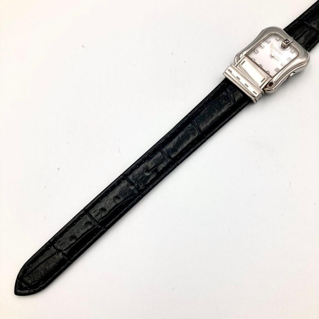 FENDI 3800L Quartz Watch Wristwatch FF Logo Silver Women's Authentic