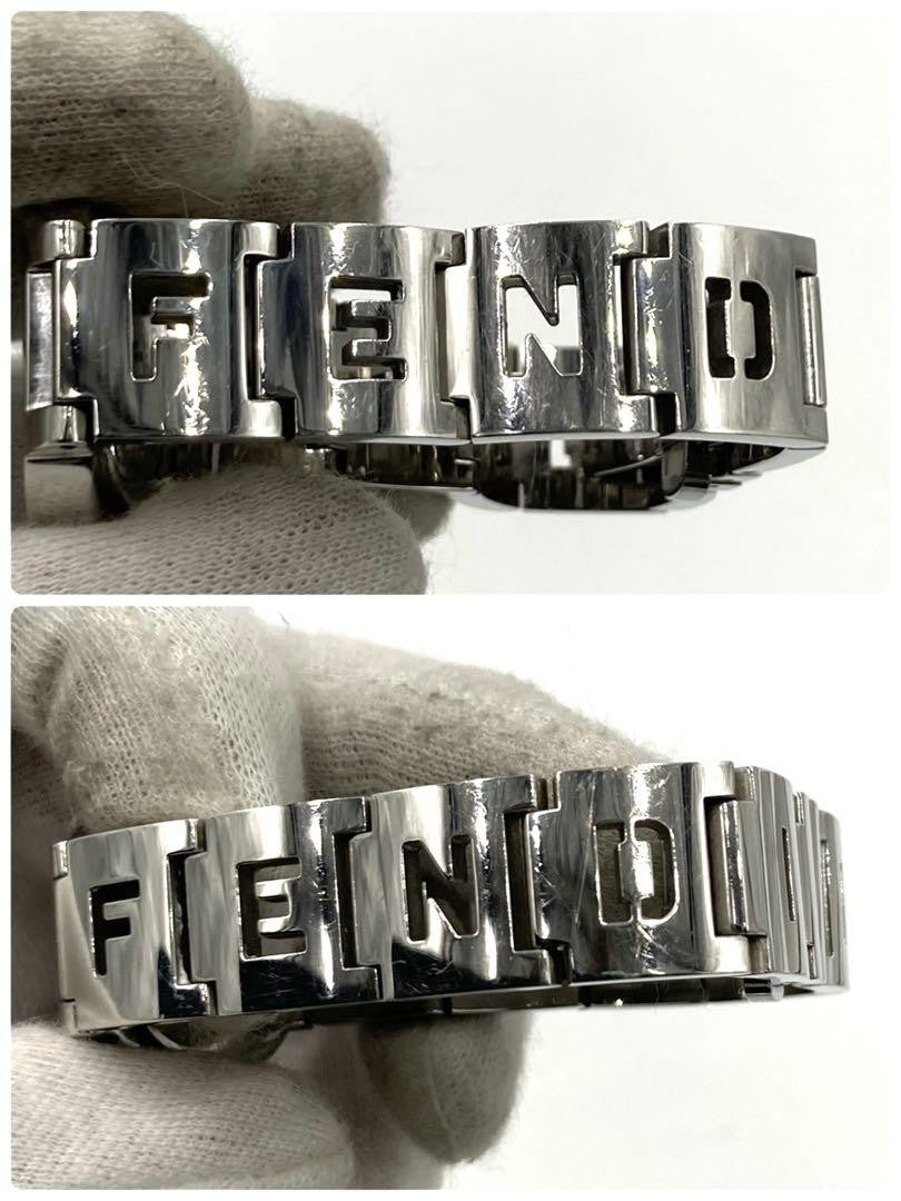 FENDI 3050L Quartz Watch Wristwatch Logo Blue Silver Women's Authentic