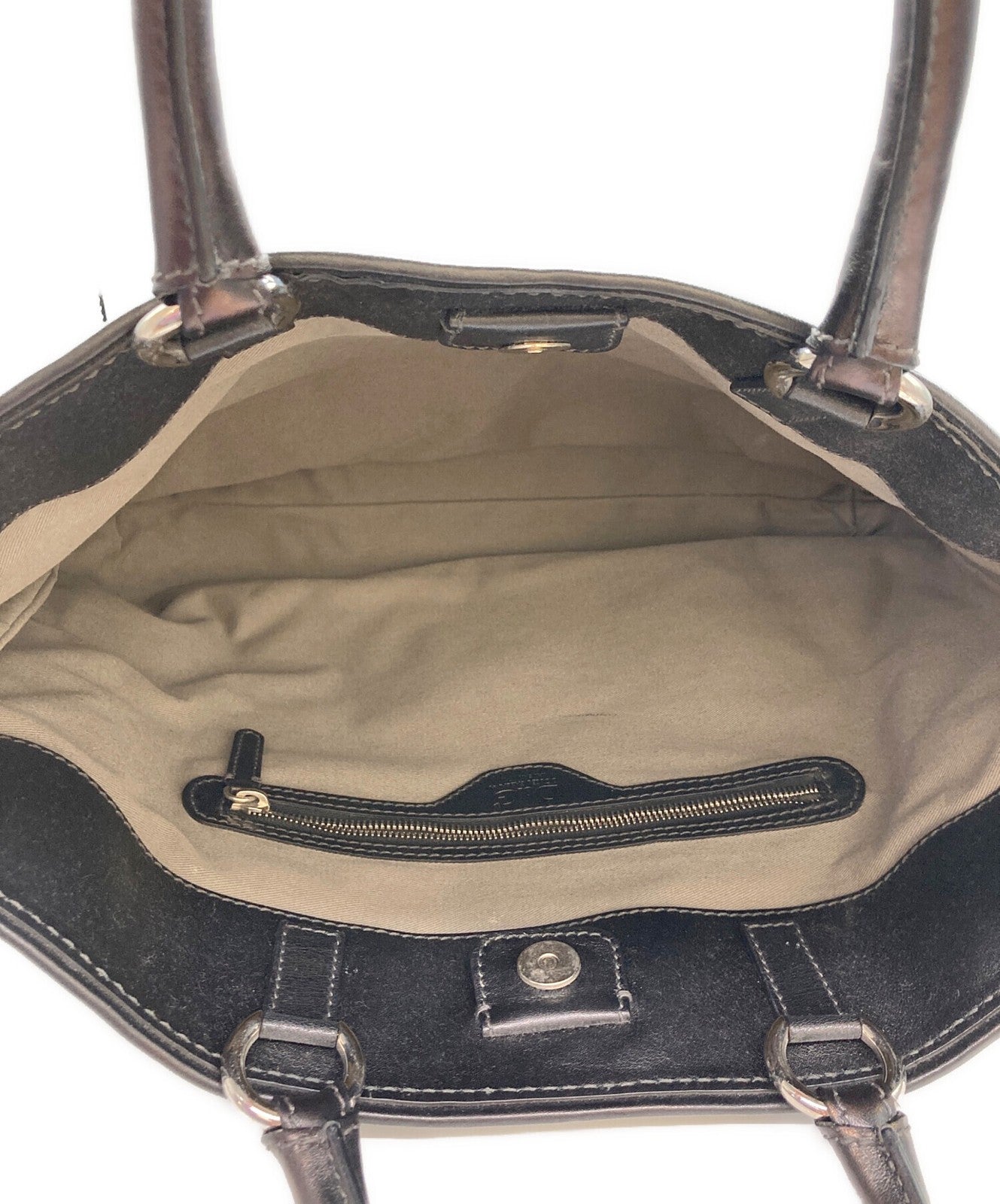 D&G Hand Bag Tote Purse Perforated Leather Black Authentic