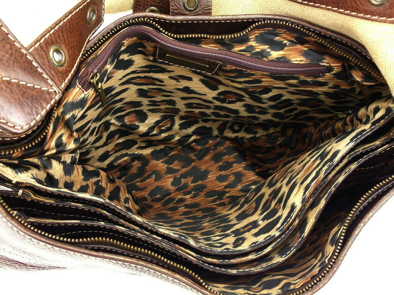 Dolce & Gabbana Shoulder Bag Purse Leopard Brown Authentic