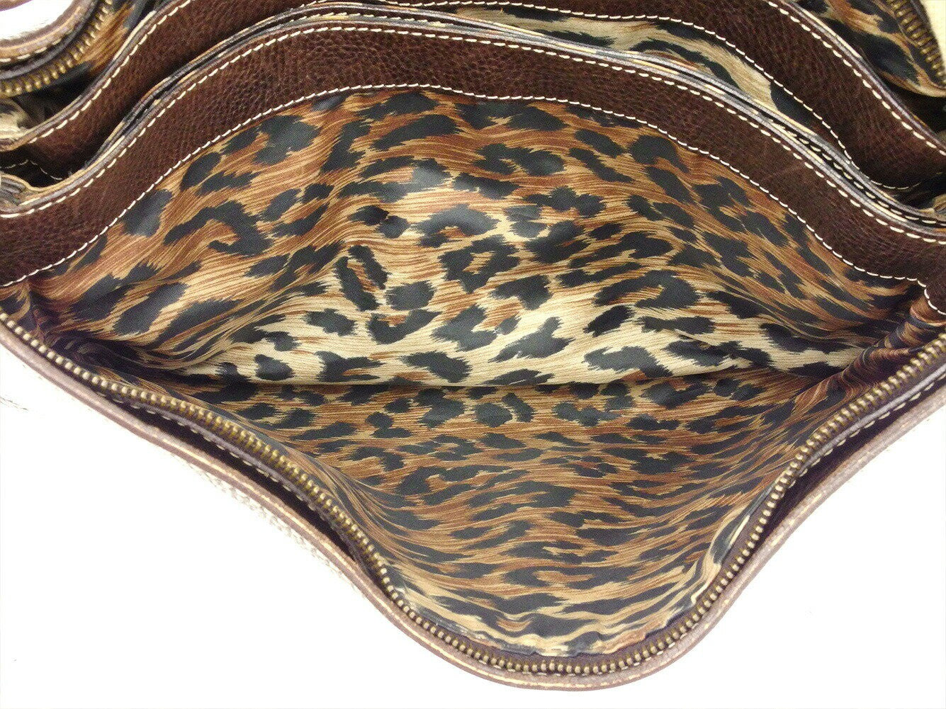 Dolce & Gabbana Shoulder Bag Purse Leopard Brown Authentic