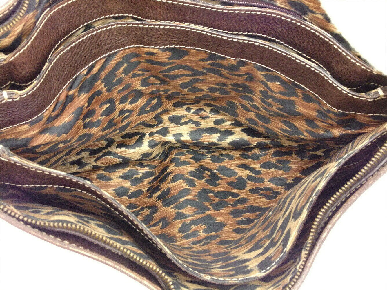 Dolce & Gabbana Shoulder Bag Purse Leopard Brown Authentic