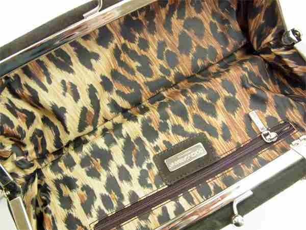 Dolce & Gabbana Hand Bag Tote Purse Leopard Gray Silver Authentic