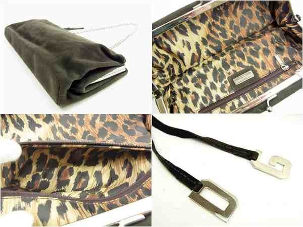 Dolce & Gabbana Hand Bag Tote Purse Leopard Gray Silver Authentic