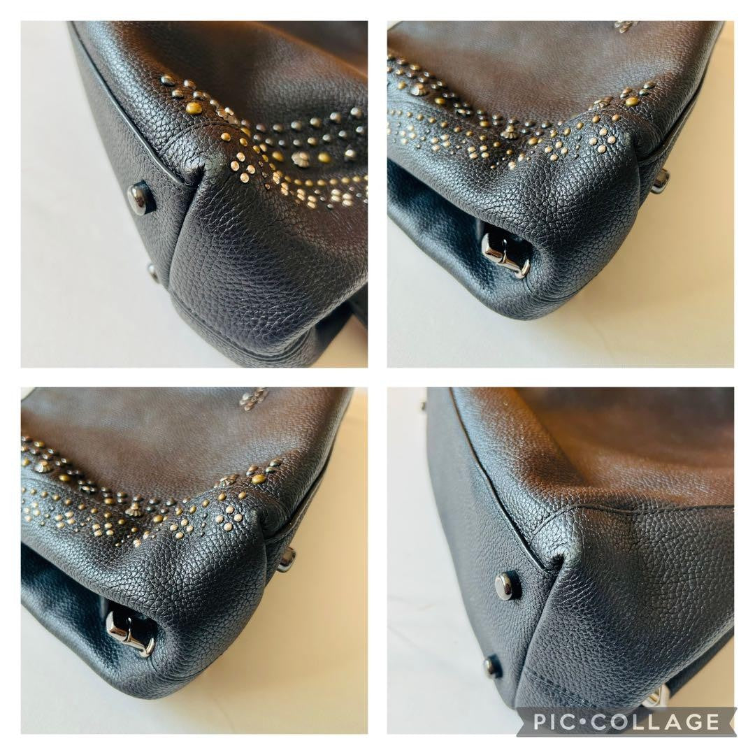 COACH Hand Shoulder Bag Tote Purse Leather Black Authentic