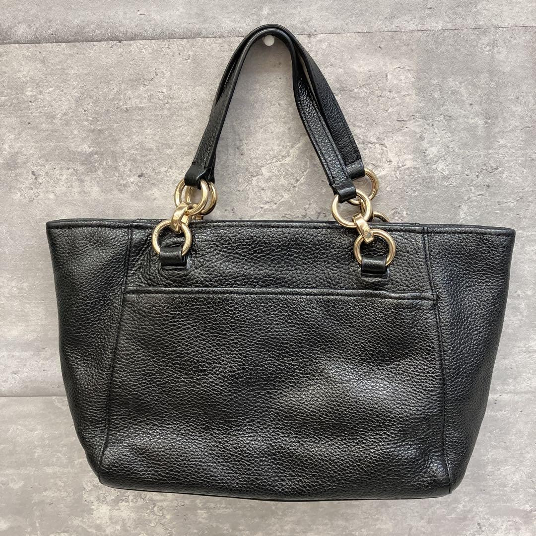 COACH Hand Bag Tote Purse 2way Leather Black Authentic