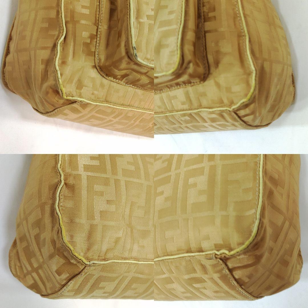 FENDI Hand Shoulder Bag Tote Purse 2way FF Zucca Leather Nylon Authentic