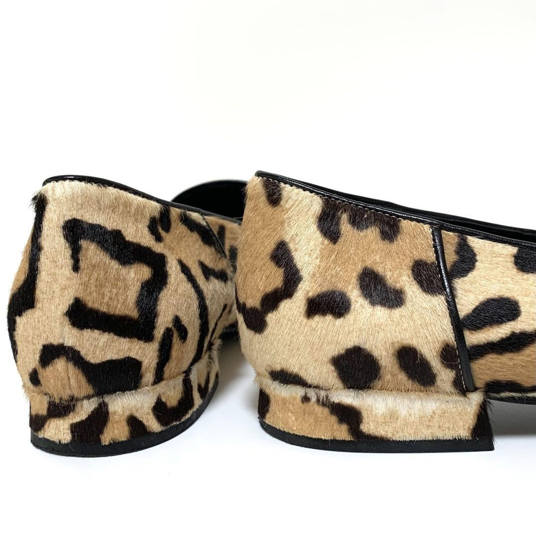 GUCCI Loafers Shoes Horse Bit EU 36.5 US 6.5 Leopard Authentic