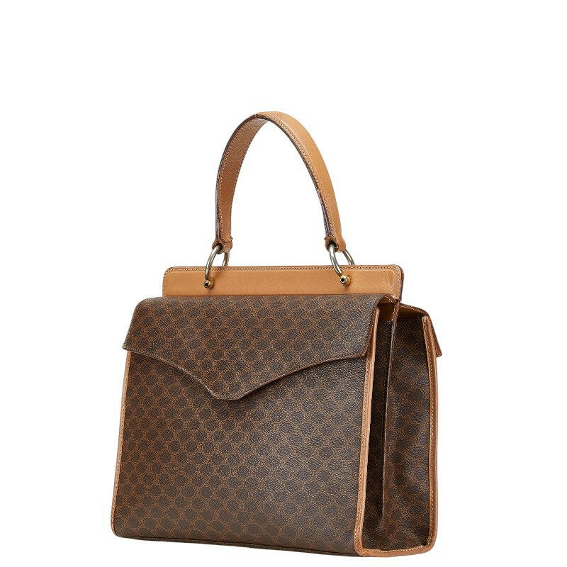 CELINE Macadam Purse tote bag Handbag Brown Beige Gold PVC Leather Authentic