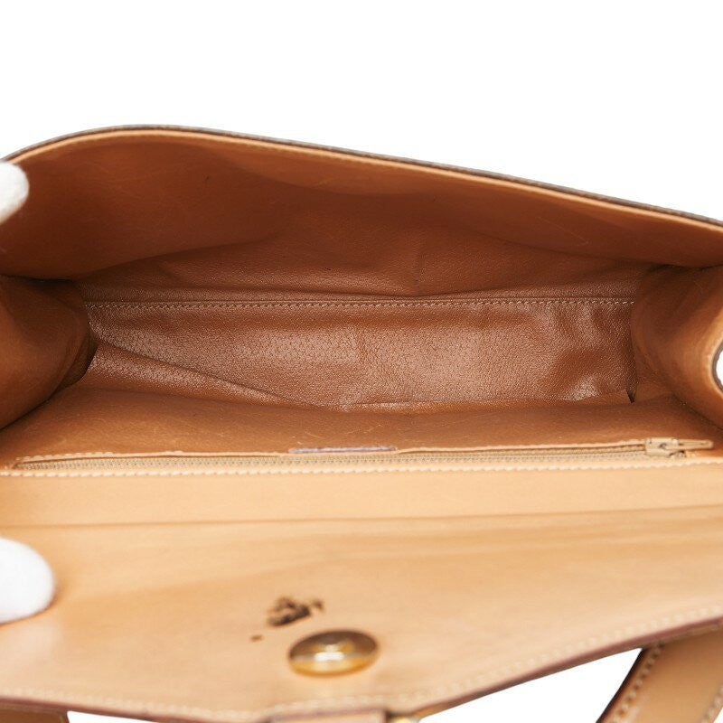 CELINE Macadam Purse tote bag Handbag Brown Beige Gold PVC Leather Authentic