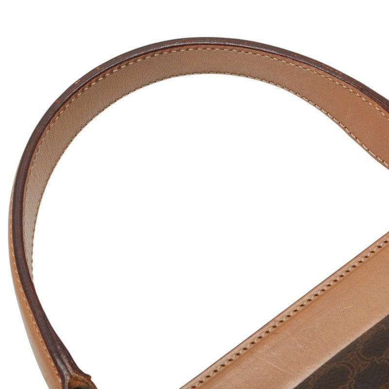 CELINE Macadam Purse tote bag Handbag Brown Beige Gold PVC Leather Authentic