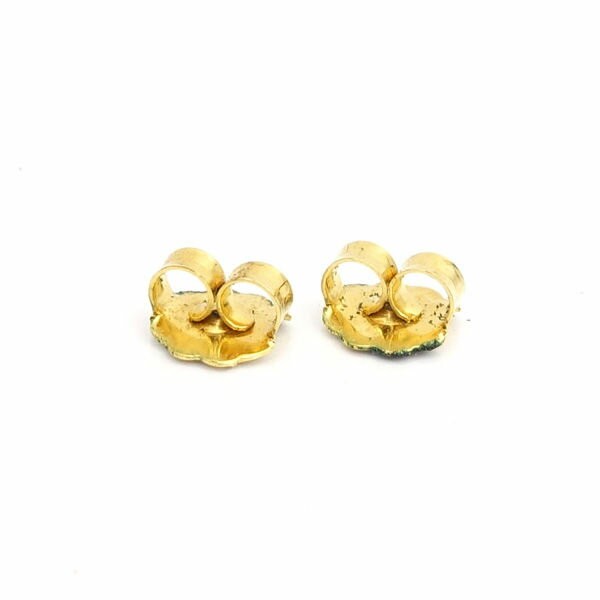 FENDI Earrings Gold Red 14K Women Accessory Authentic