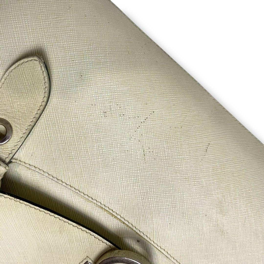 Salvatore Ferragamo Hand Bag Tote Purse Gancini Leather Beige Authentic