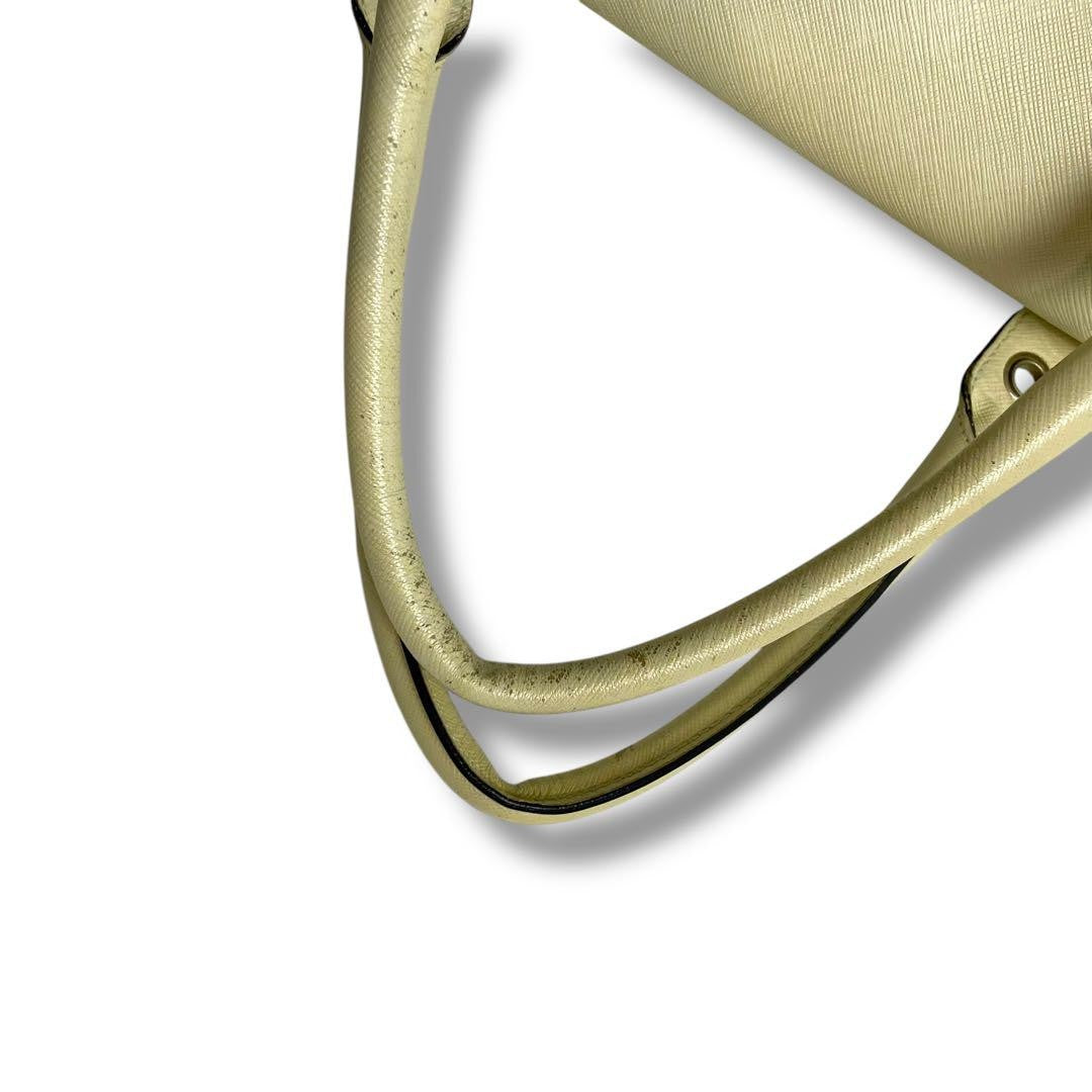 Salvatore Ferragamo Hand Bag Tote Purse Gancini Leather Beige Authentic