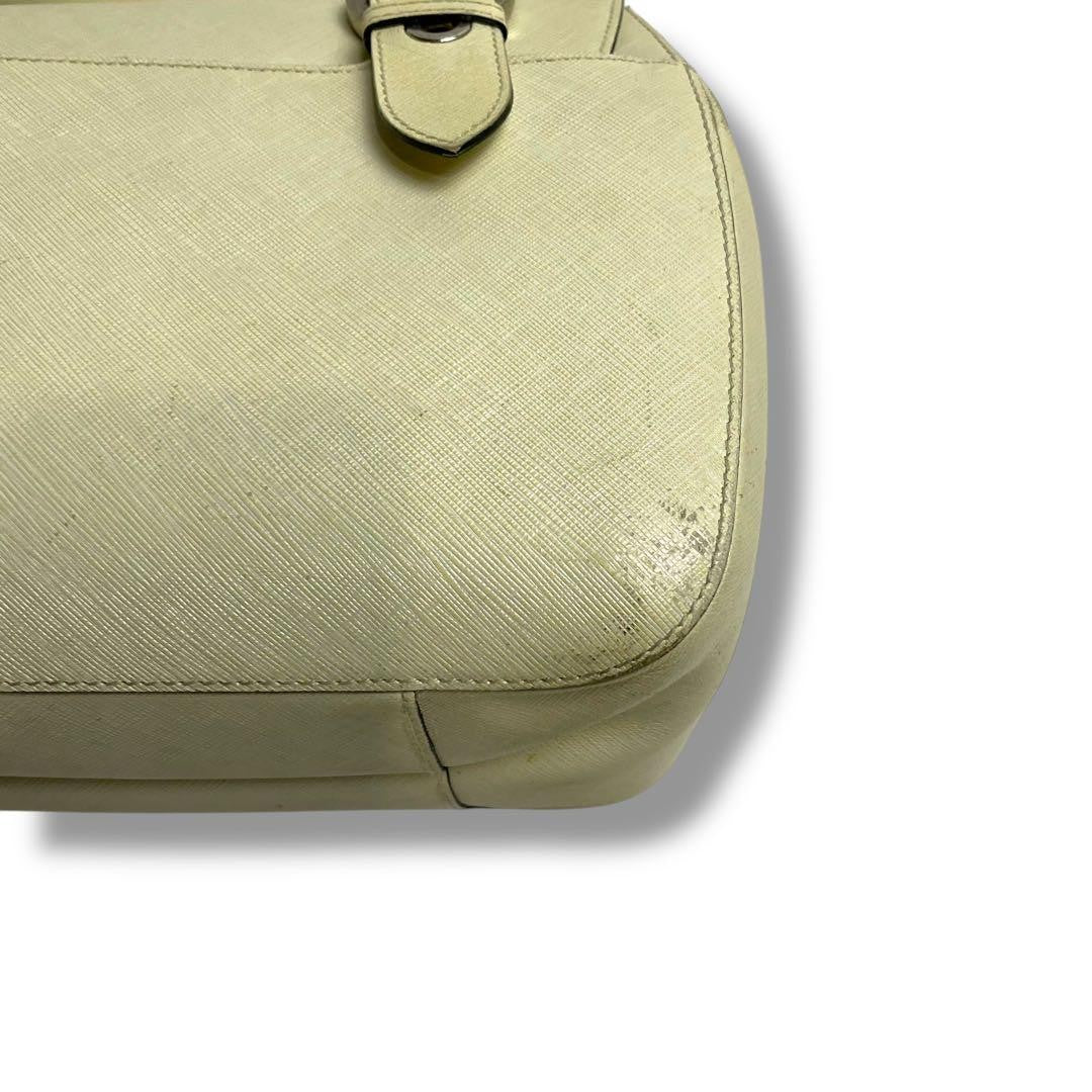 Salvatore Ferragamo Hand Bag Tote Purse Gancini Leather Beige Authentic