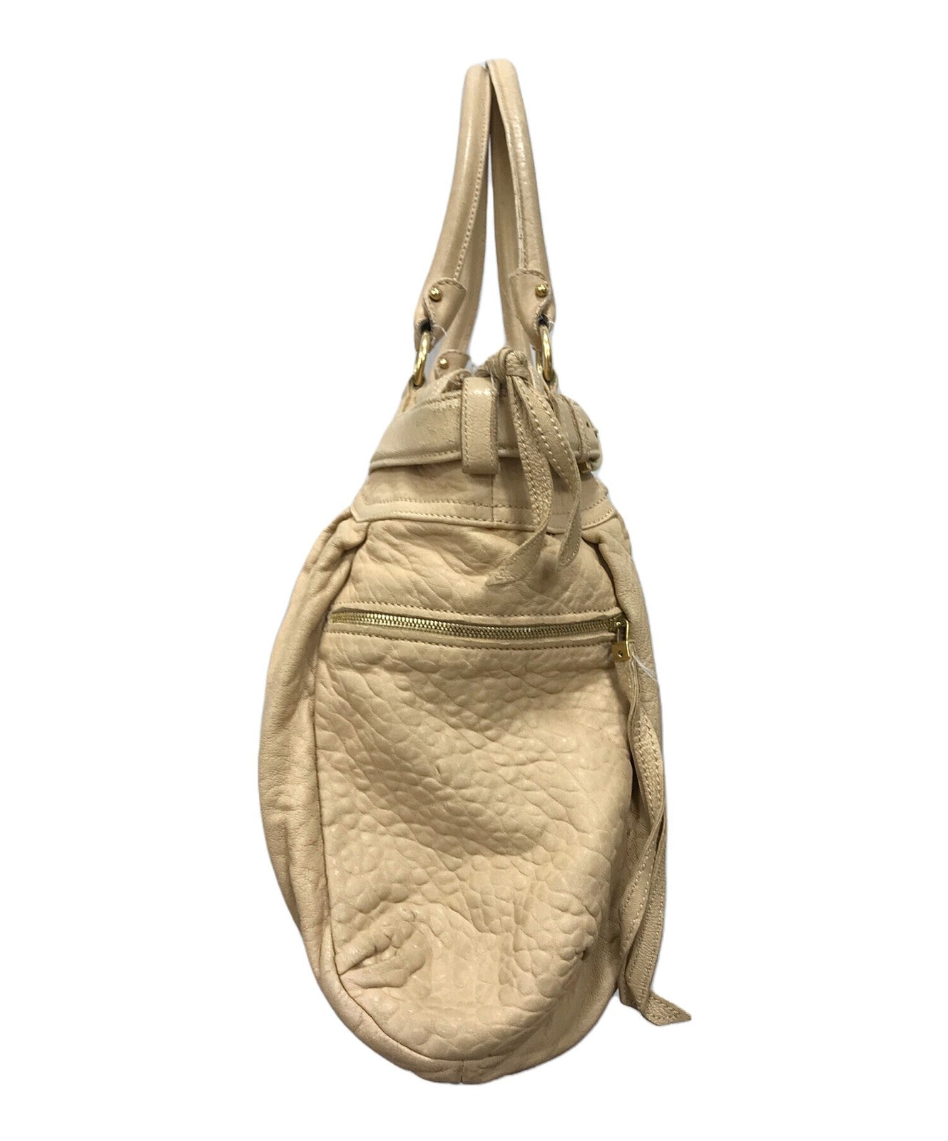 Salvatore Ferragamo Hand Bag Tote Purse Gancini Beige Authentic