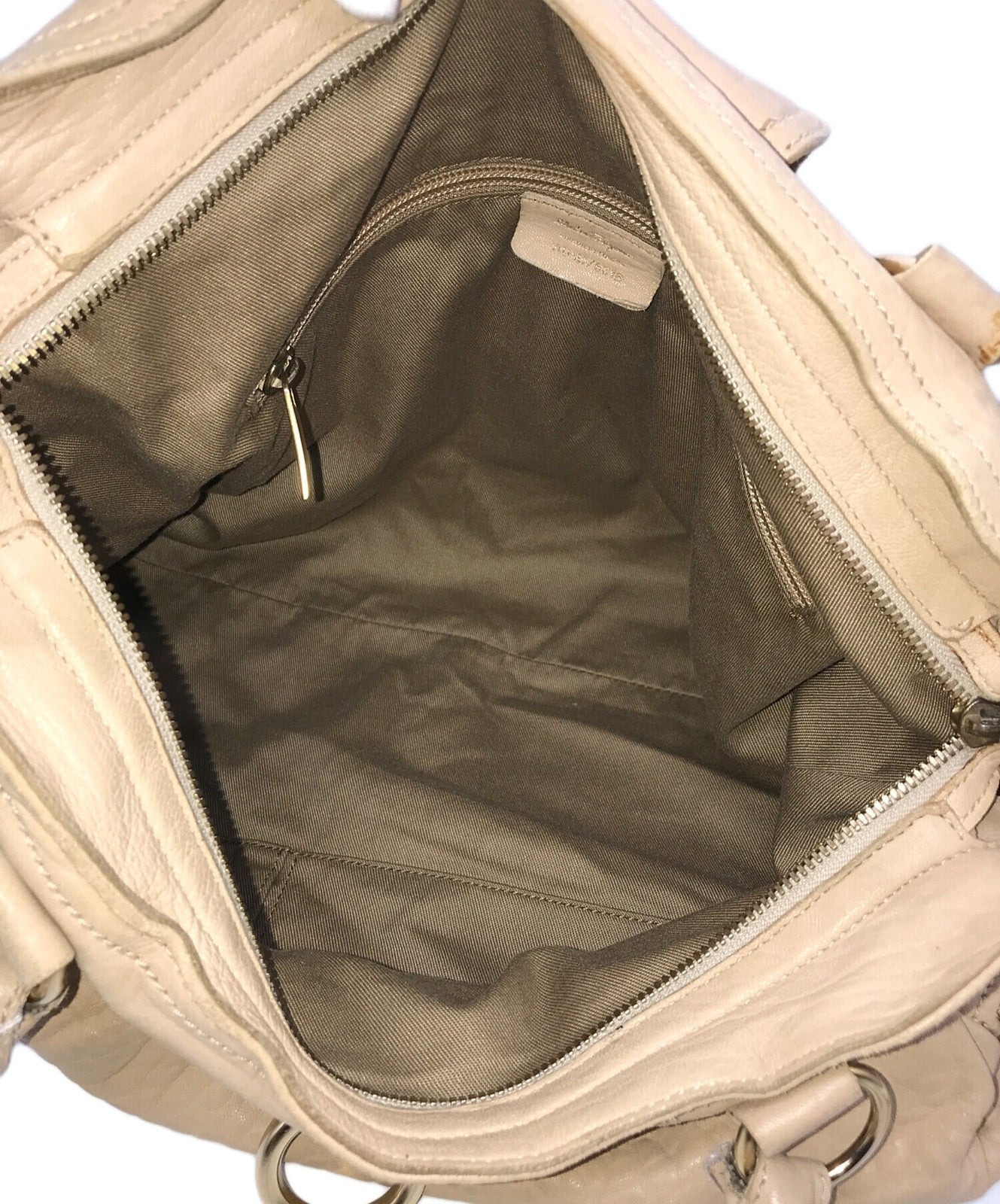 Salvatore Ferragamo Hand Bag Tote Purse Gancini Beige Authentic